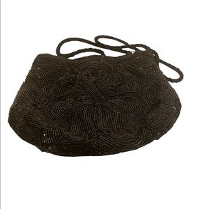 Black beaded evening bag